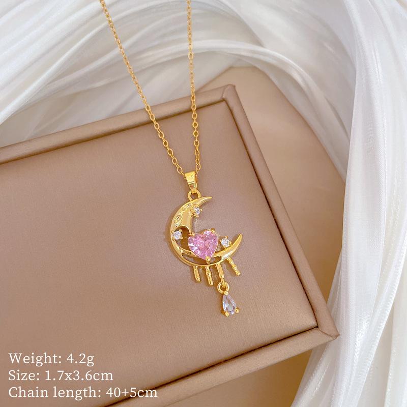 Copper Micro-Inlaid Necklace Women'S Copper Micro-Inlaid Real Gold Electroplating Simple And Exquisite Collarbone Chain Neck Chain