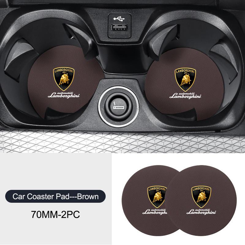 

2 шт. Автомобильная подставка под стакан с ЛОГОТИПОМ Салонная подставка под стакан для воды Противоскользящая подкладка Аксессуары Для Lamborghini Urus HuracanAventador Премиум Автоаксессуары