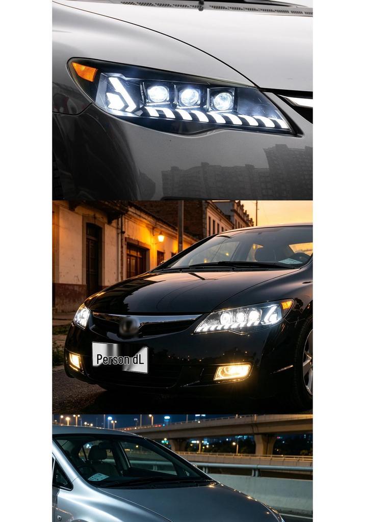 LED Projector Headlights with Flowing Turn Signals for 06-15 Honda Civic Si FD2