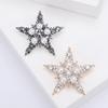 Rhinestone Pentagram Pins for Women Unisex Pearl Star Brooches Event Party Backpack Decoration Clothes Accessories