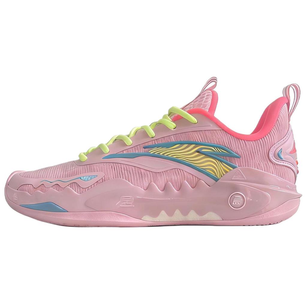 Anta Shock Wave 5 Cushioning, Wear Resistant Low Top Basketball Shoes Men's Pink 112621626-3