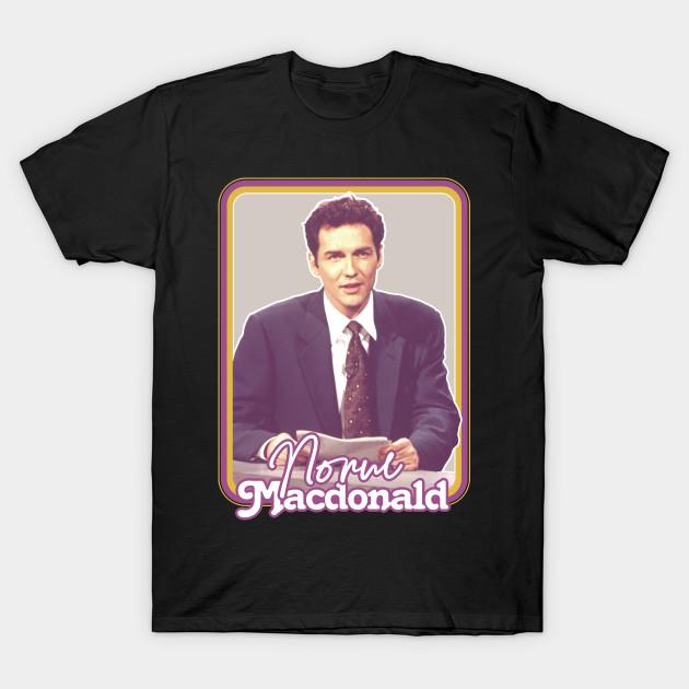 

Men Black Print T-shirt Norm Macdonald // Retro-Style Fan Art Design No-Cut Transfer Paper Print Cotton Tshirt S чорний