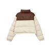 FILA Color Block Logo Zip Stand Collar Long Sleeve Down Jacket Women outerwear Beige F51W349901F-BG