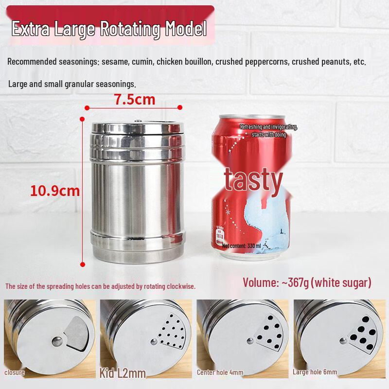 ZISIZ Stainless Steel BBQ Seasoning Shaker