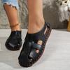 2025 Closed Toe Women's Sandals New Plus Size Casual Comfortable Summer Hollow Out Soft Bottom Best Seller Flat Sandals