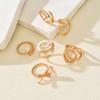 Geometric Rings, Jewelry Women's Irregular Lines Hollow Design Stacked Ring Set