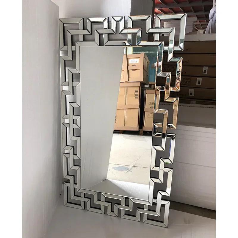 

Высококачественное настенное декоративное зеркало с серебряными полированными ажурными зеркалами для домашнего отеля 120 80 CM