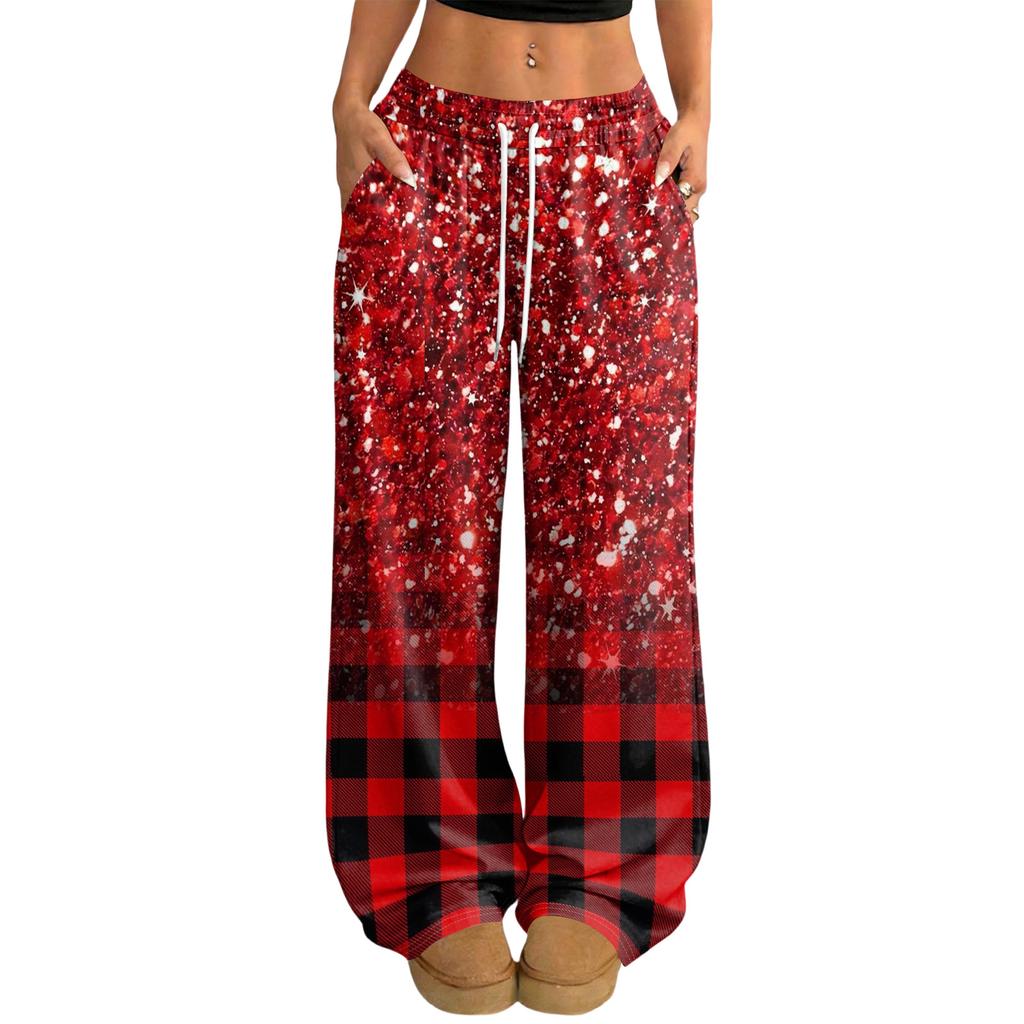 Damskie Codzienne i Modne Elastyczne Spodnie z Szerokimi Nogawkami