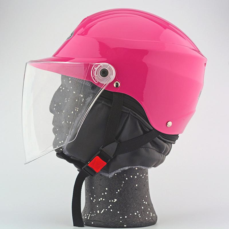 LMoDri  New Winter Motorcycle Keep Warm Helmet Motorbike Solid Color Helmet Motocross Helmet Open Face Retro