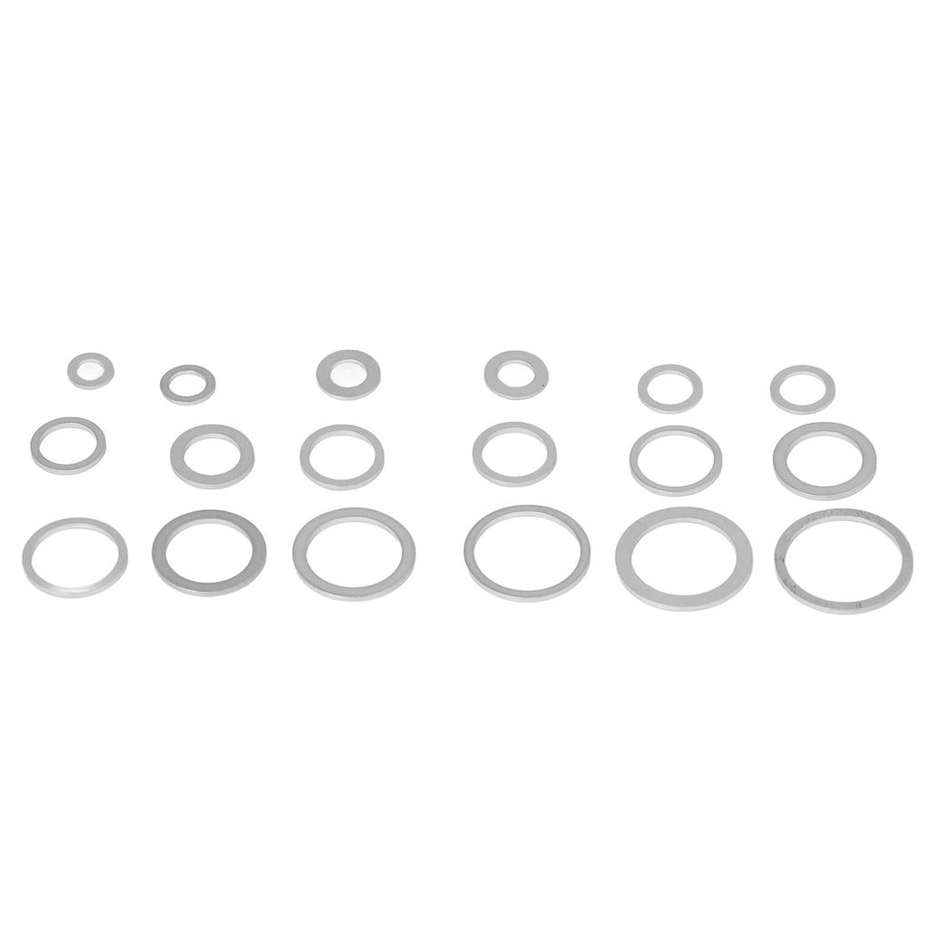 540Pcs Sealing Washer Kit Corrosion Resistant O Ring Aluminum Alloy Washer Set for Automobiles