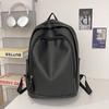 Soft Leather Schoolbag Solid Color Student Backpack Women's Large Capacity Backpack Men Computer Travel Backpack