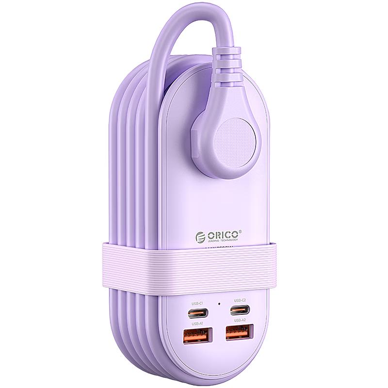 orico 65W GaN Tragbare Steckdosenleiste mit einziehbarem Kabel CN-Stecker (Adapter enthalten)