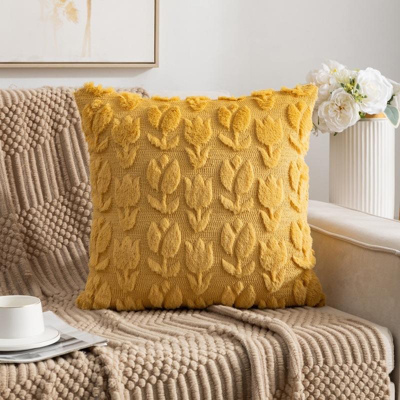 

Бархатный диван-кролик Подушка для гостиной Наволочка без наполнителя Новый стиль Утолщенная прикроватная наволочка с украшением эркера Подушка для спины 45 * 45Cm (without core)