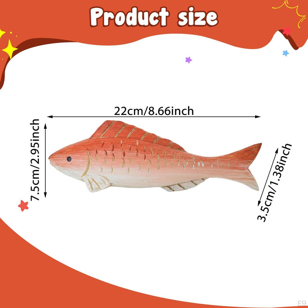 Fischstatue Holzfigur Geburtstagsgeschenk Skulptur Ornament für Wohnzimmer Café-Tisch