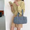 Fashionable Canvas Underarm Round Bucket Bag For Women Ideal For Daily Use