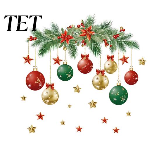 Christmas Theme Decor Sticker Ball Toilet Sticker, Removable Bathroom Wall Decoration Decal, Peel Stick Decal Waterproof Lid for Holiday Party Pattern