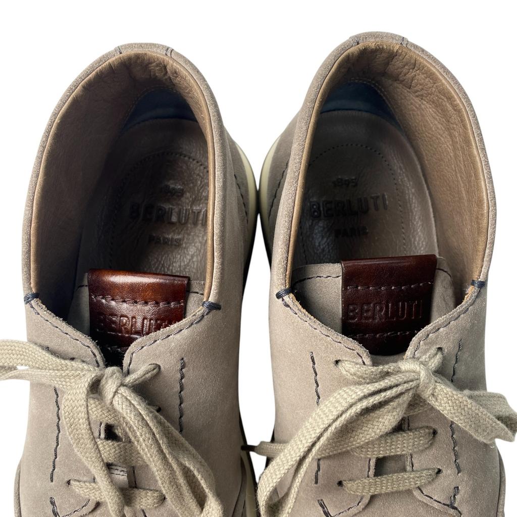 Used Berlutisneakers Gray Suede/leather Mens