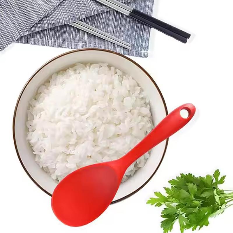 1PC Silicone Rice Spoon Heat Resistant Rice Spatula Non Stick Rice Paddle for Mixing Kitchen Gadget