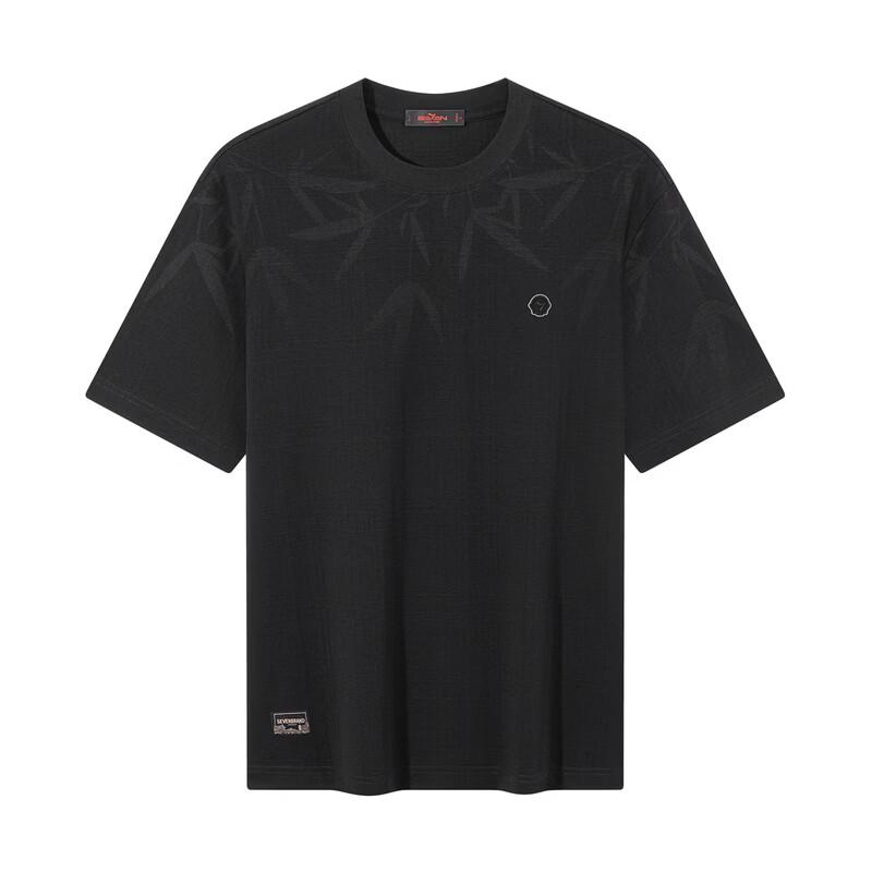 SEVEN Men's Jacquard Round Neck Short Sleeve T-Shirt