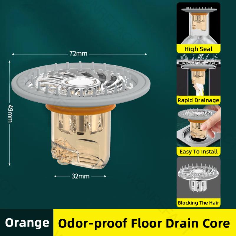 

Universal Floor Drain Inner Core Sewer Deodorant Anti-Insect Tool Bathroom Closed Cover Shower Drain Cover ABS оранжевый