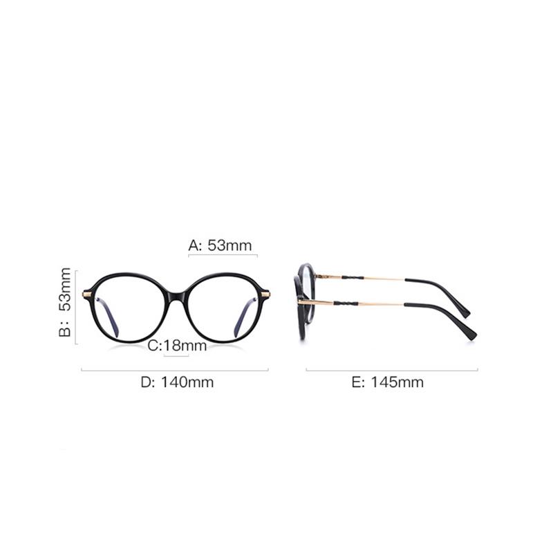 Diopter 0 -0.5 -0.75 To -6.0 Women Round Short-Sight Prescription Spectacles Frame Blue Light Blocker Student Myopes Lunettes