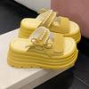 Muffin Thick-soled Heightening Cool Slippers Women's Summer Wear 2025 New Gentle Skirt Fashion Pearl High-heeled Sandals