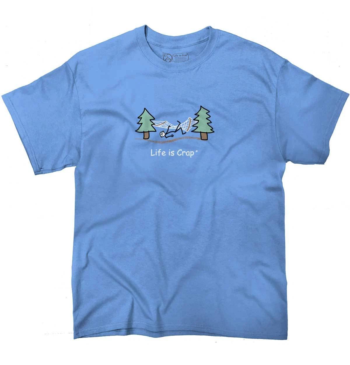 Life Is Crap Camping Funny Outdoor Adventure Womens or Mens Crewneck T Shirt Tee XXXL