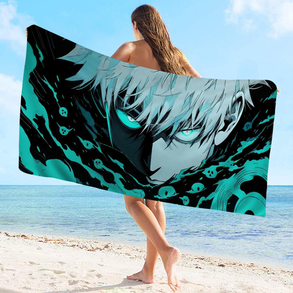 Anime Jujutsu Kaisen Gojo Satoru Towel Microfiber Beach Towel Absorbent Quick dry Soft Yoga Swimming Resort Mountain Climbing