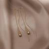 Fashionable Gold Alloy Geometric Chain Earrings 2023 Long Dangle Style Tassel