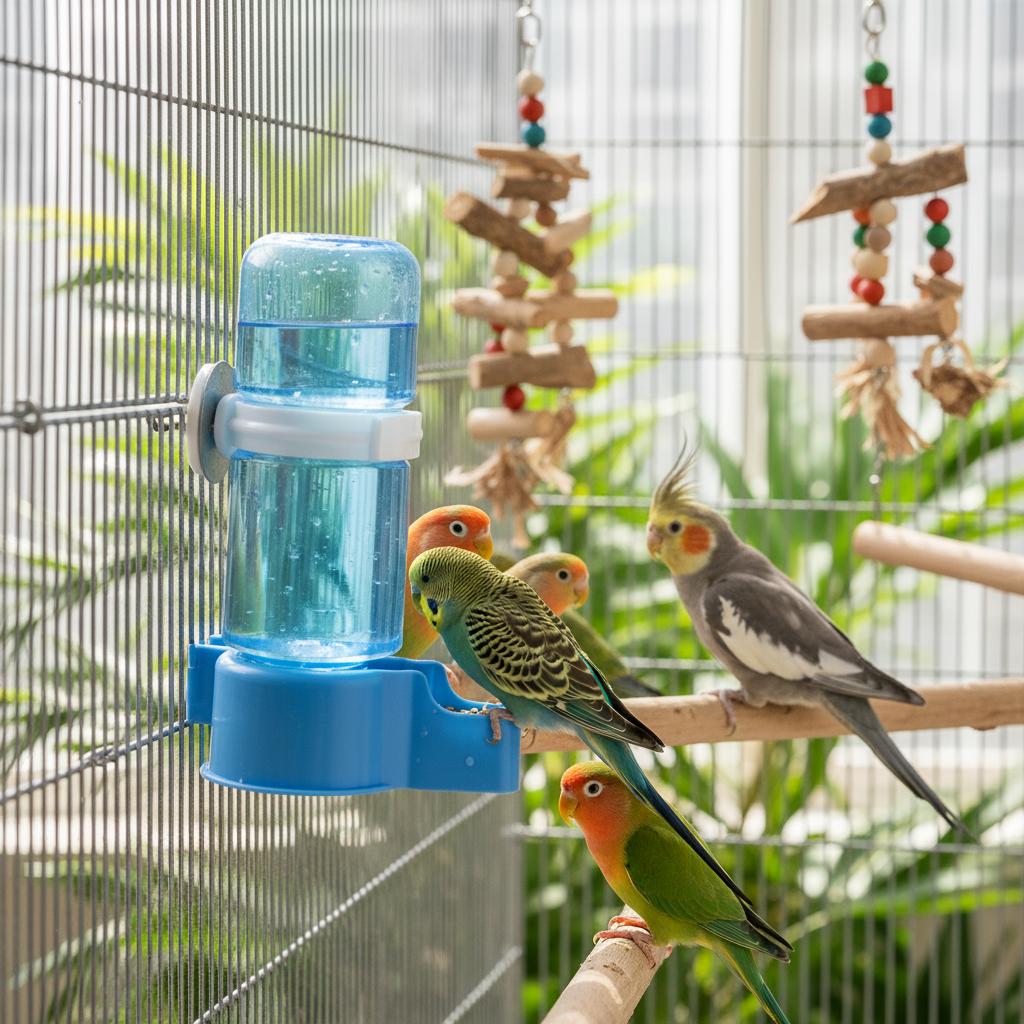 Bird Water Feeder For Parrot Budgie Cockatiel Lovebird Universal Pet Drinking Bottle With Leak Proof Design And Easy Install