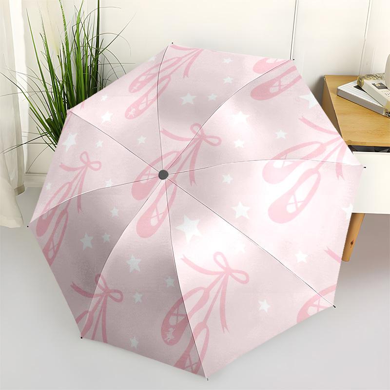 1pc Ballerina Shoes Pattern Umbrella with Plastic Handle,Vibrant Cartoon Pattern,Multi-functional UmbrellaPT181