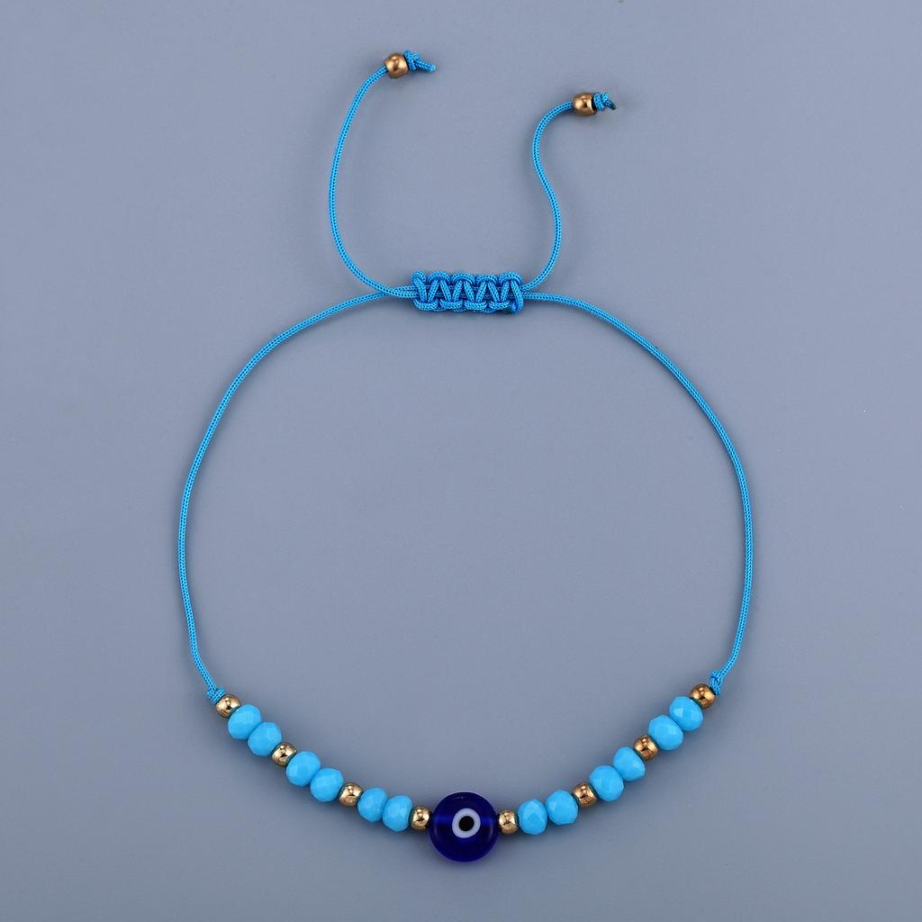 Crystal Rice Bead Bead Woven Demon'S Eye Bracelet Set Glazed Eye Bead Bracelet 12