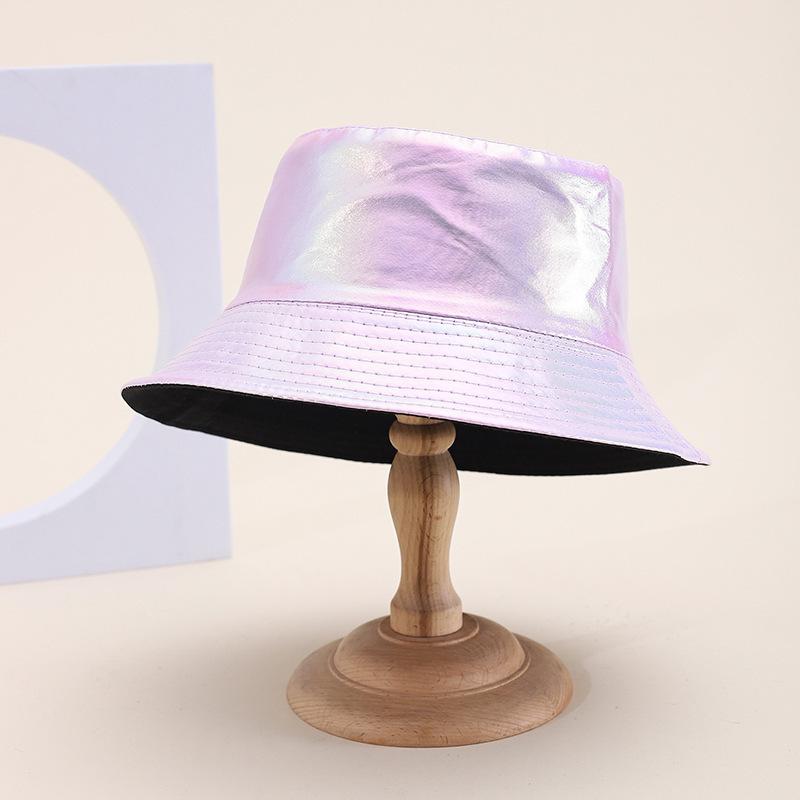 New big head circumference bucket hat women spring and autumn sunscreen sunshade show face small PU basin hat fashion bucket hat