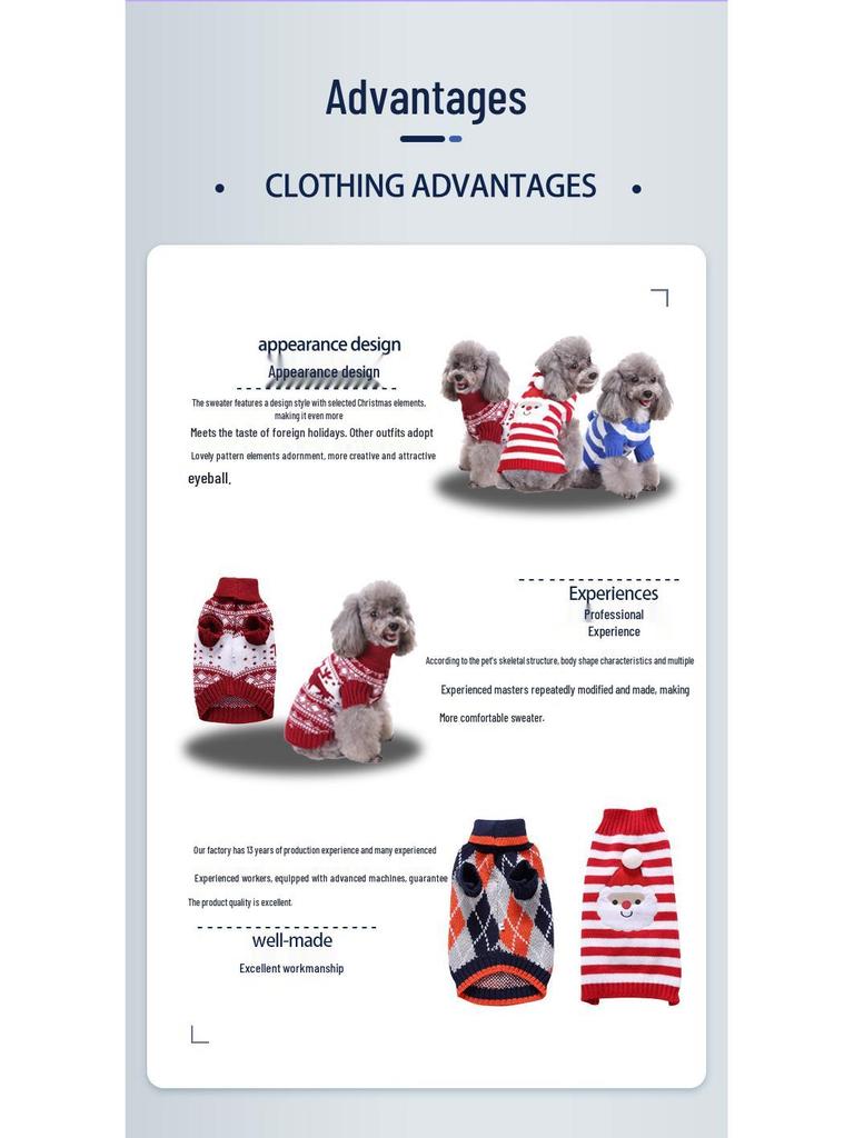 Autumn/Winter High Neck Christmas Dog Sweater - Warm Knitwear for Pets