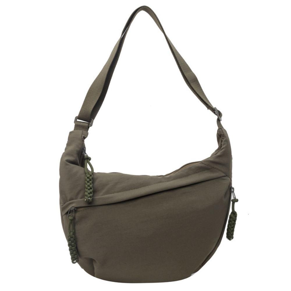 Versatile Canvas Crossbody Bags Large Capacity Lightweight Sports Hobos Bag Solid Color Korean Simplified Shoulder Bag Women