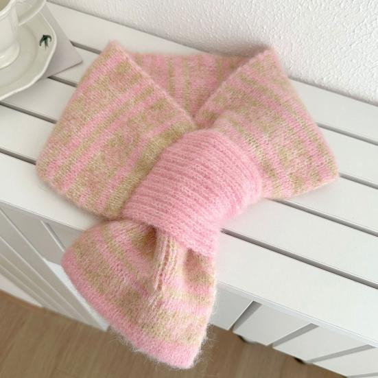 Winter Scarf Small Hole Design Thickened Warm Print Scarf Windproof Cold-Resistant Women Neck Warmer