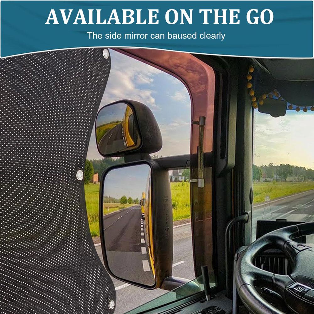 2PCS Side Window Sun Shade for Semi Truck for RV Semi Truck Volvo Trucks Freightliner Sunshade with Suction Cup UV Protection