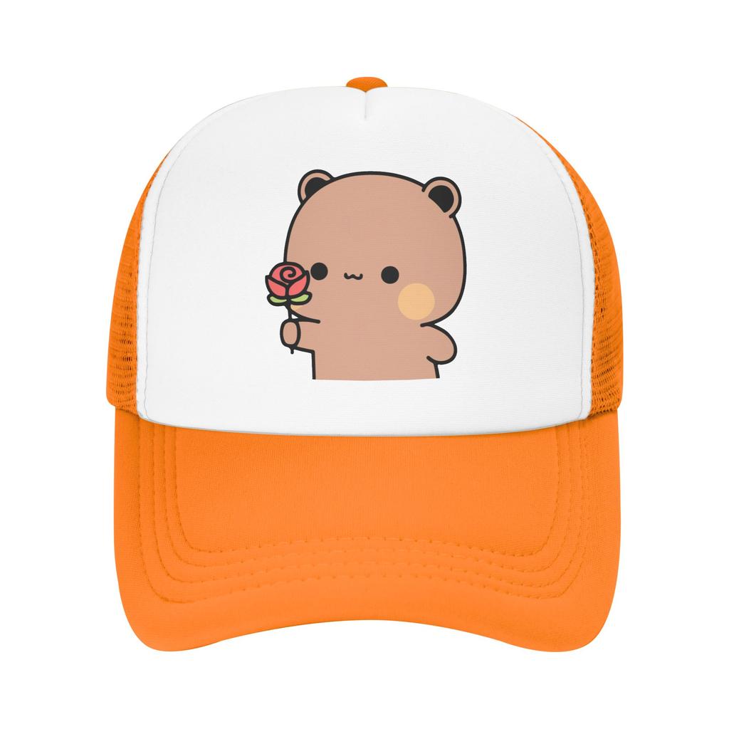 Panda And Brownie Bear Couple Active Trucker Hats Unisex Women Bubu and Dudu Dad Hat Sun Caps Dad Hat Breathable Mesh Baseball Cap