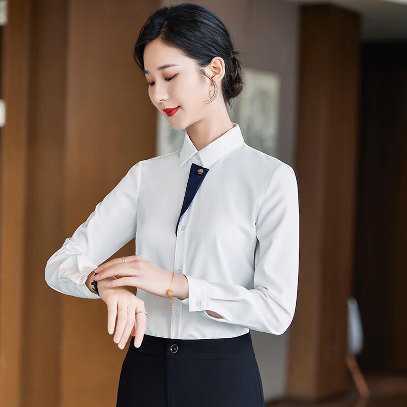 Women's Long Sleeve Small Square Collar Professional Shirt