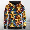 Felpa Carina con Stampa Pan di Zenzero di Natale Uomo e Donna Festival Regalo Divertente Cappotto con Cappuccio Colorato Fantasia Cibo Maglione con Cappuccio di Natale
