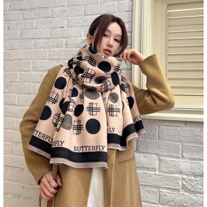 Scarf women's winter new imitation cashmere versatile air conditioner shawl women's high-end sense outer warm scarf