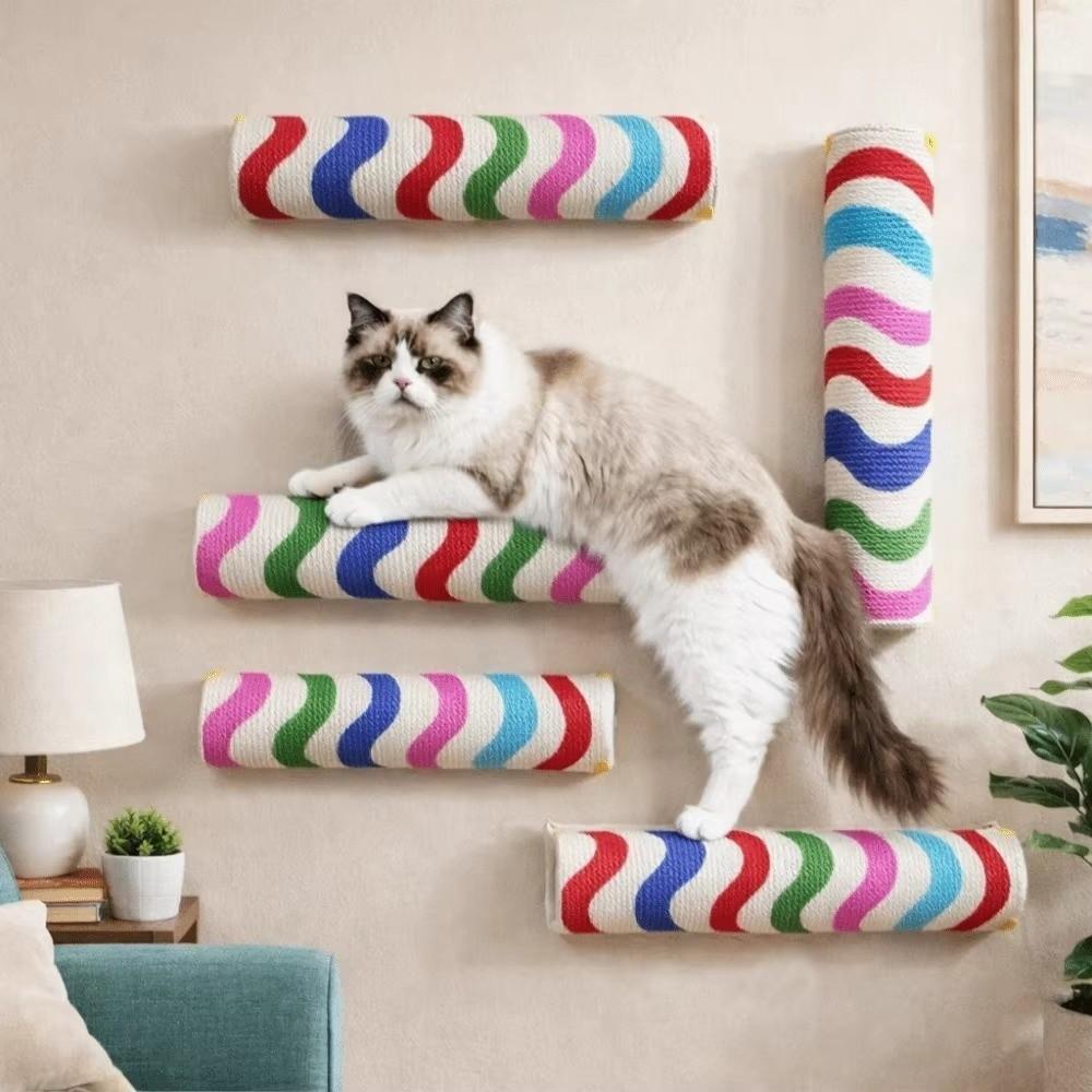 Wall-mounted Cat Scratching Board Self-adhesive Home Climbing Platform New Cat Toy