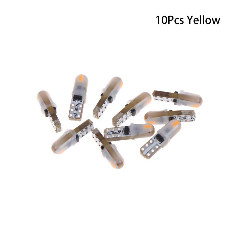 10pcs T5 LED Bulb 3014 2SMD Car Dashboard Instrument Cluster Light Set Suited for Car Interior Panel Gauge Illumination