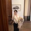 Women's White Lace Patchwork Two-Piece Cowl Neck Long Sleeve T-Shirt