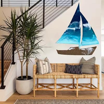 1 bucată de tablouri murale din metal inspirate din ocean - Decor pentru camere de copii, case de plajă, cadouri pentru casă