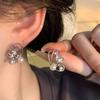 Light Luxury High-end Silver Butterfly Pearl Earrings Women's Retro Temperament Ins Style Earrings Niche Versatile Ear Jewelry