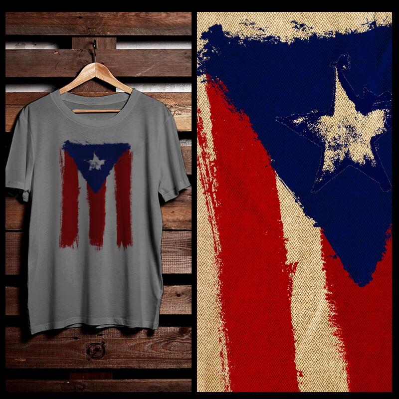 Puerto Rico t-shirt The Bronx Puerto Rican flag Boricua PR grunge flag WHITE Tee