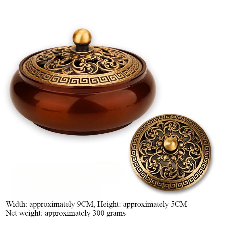 

Brass Incense Burner/Engraving Pisces Dragon and Phoenix Pattern Temple Worship Buddha Indoor Table Decoration Ornaments Censer