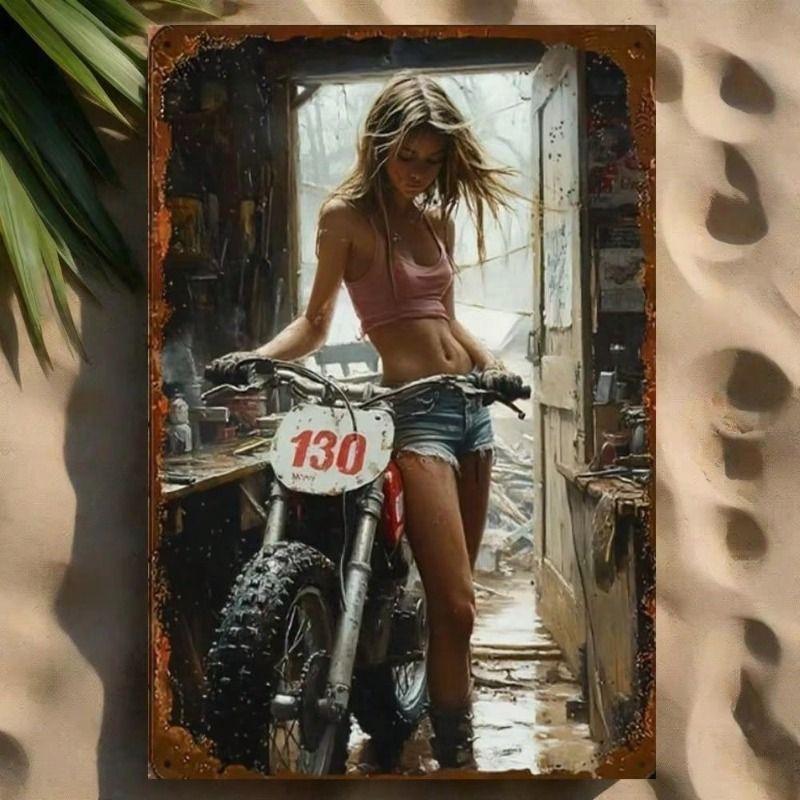 1 Piece Retro Metal Tin Sign Decorative Painting 8x12 Inch Office Living Room Patio Wall Decor