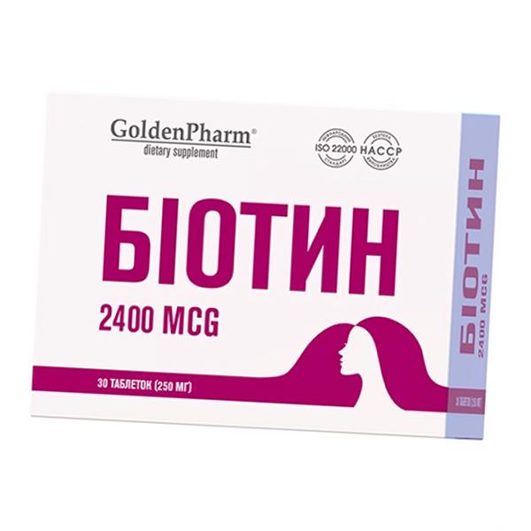 

Біотин, Biotin 2400, Golden Pharm 30таб (36519022) 30tab